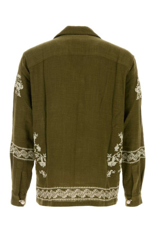 Khaki cotton Tulum shirt BAZISZT (SR16012)