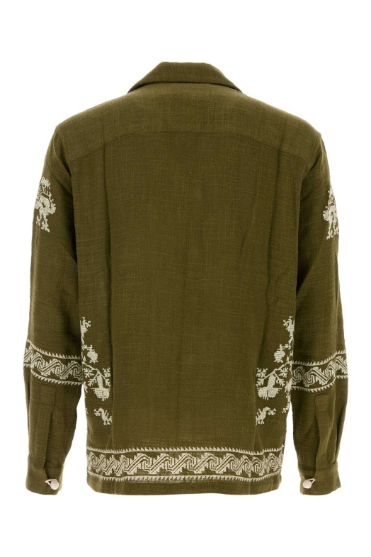 Khaki cotton Tulum shirt BAZISZT (SR16012)