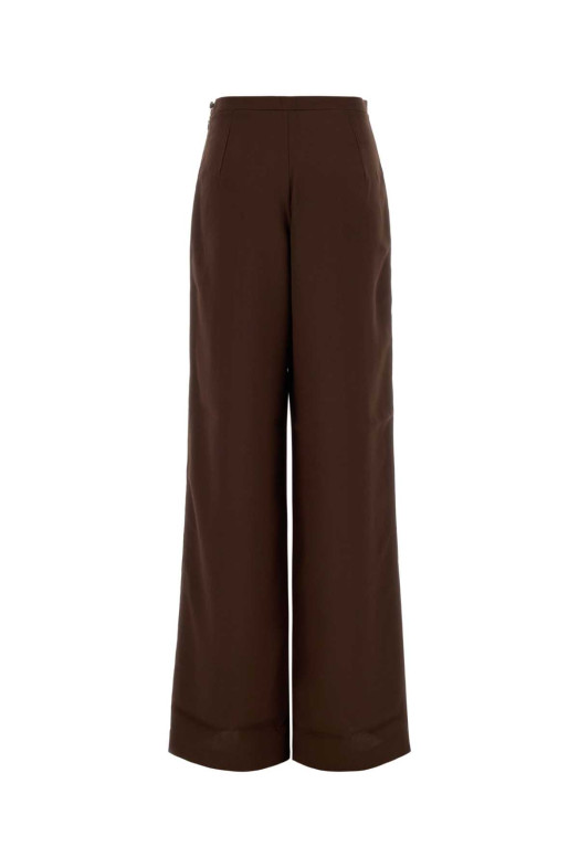 Chocolate crepe wide-leg Marlene pant TALLER MARMO (TMPF2614711)