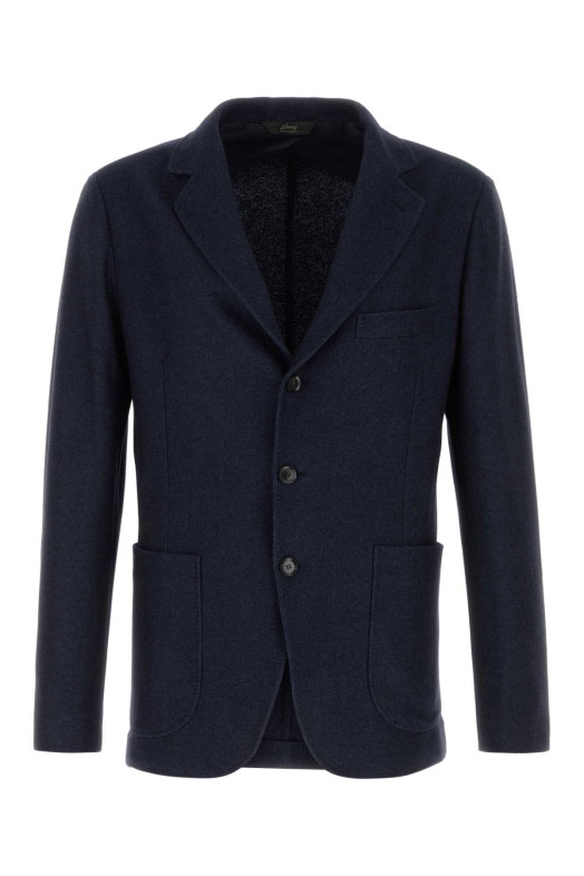 Midnight blue silk and cashmere blazer BRIONI (UJVV0LOE613)