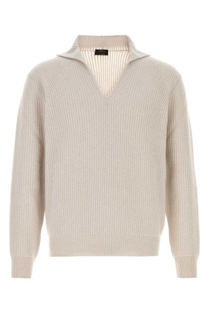 Light grey cashmere polo shirt BRIONI (UMUW0LOEK08)