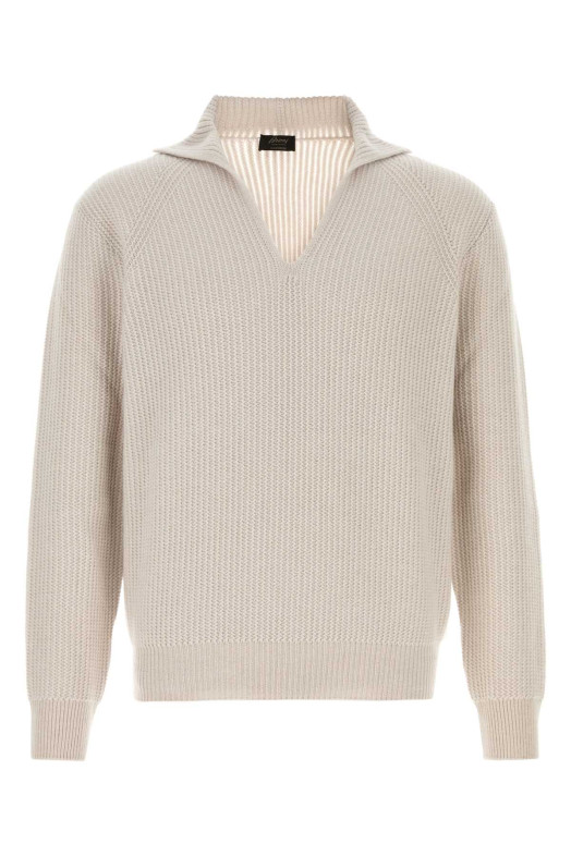 Light grey cashmere polo shirt BRIONI (UMUW0LOEK08)