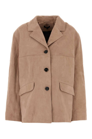 Powder pink suede Lorenzo jacket SOEUR (VES1604LORENZO)