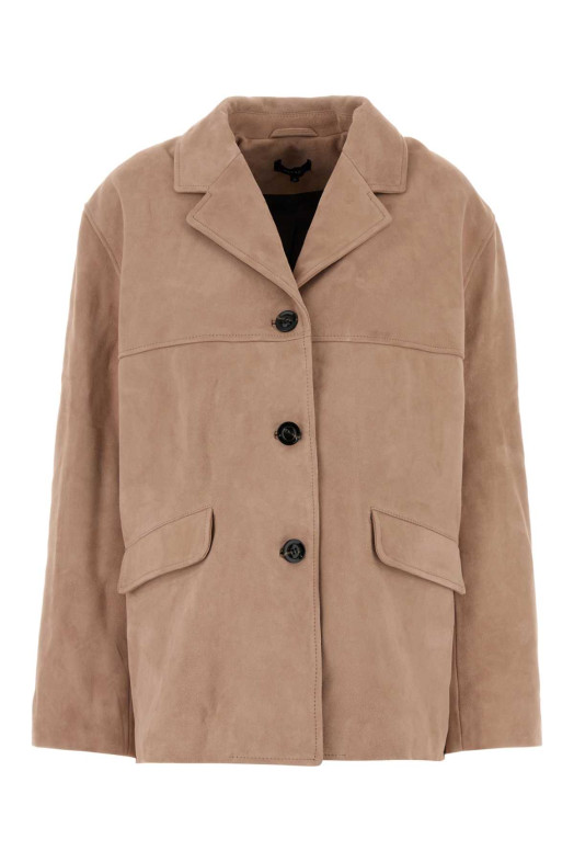 Powder pink suede Lorenzo jacket SOEUR (VES1604LORENZO)
