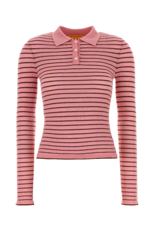 Embroidered cashmere blend Smocked polo shirt GUEST IN RESIDENCE (W42611SF)