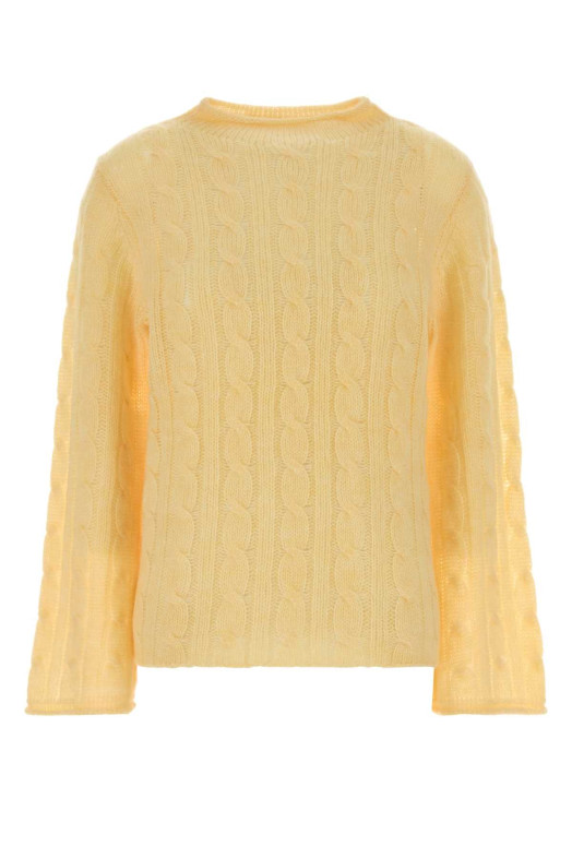 Yellow wool blend Cable sweater GUEST IN RESIDENCE (W43612CL)