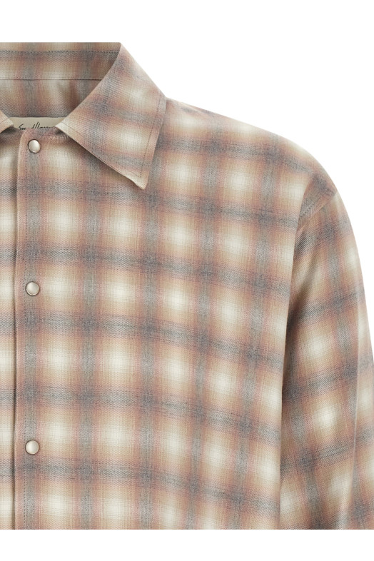 Check dégradé shirt Beige
