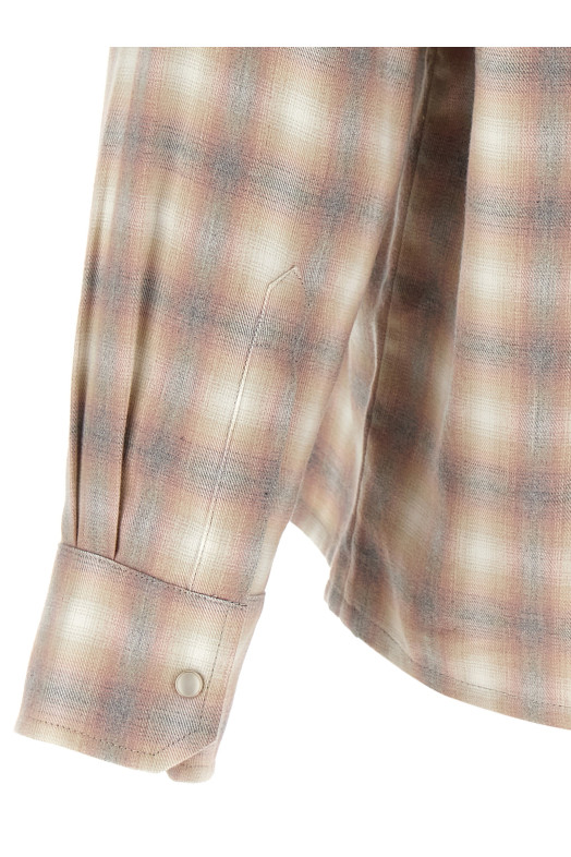 Check dégradé shirt Beige