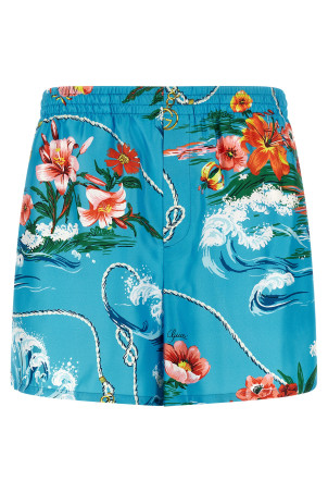 Gucci floral print shorts BLUE