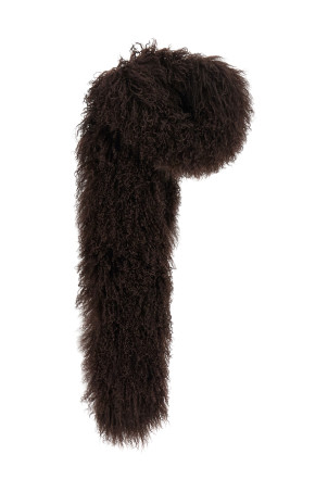 Mongolian sheepskin scarf Brown