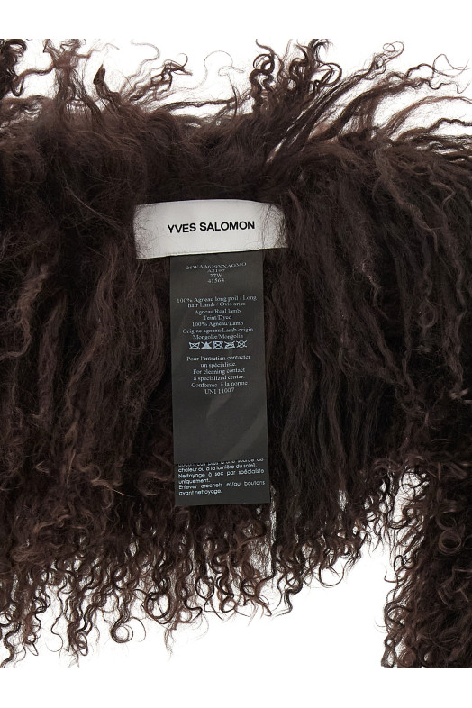 Mongolian sheepskin scarf Brown