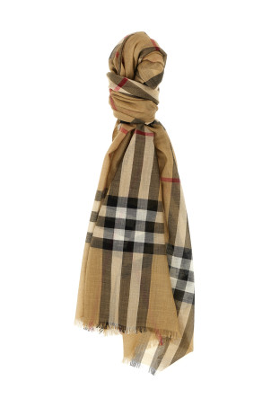 Check scarf Beige