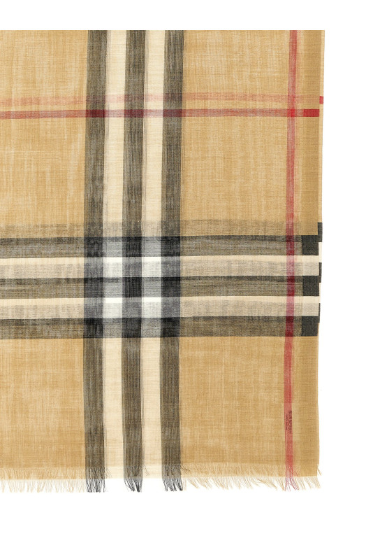 Check scarf Beige