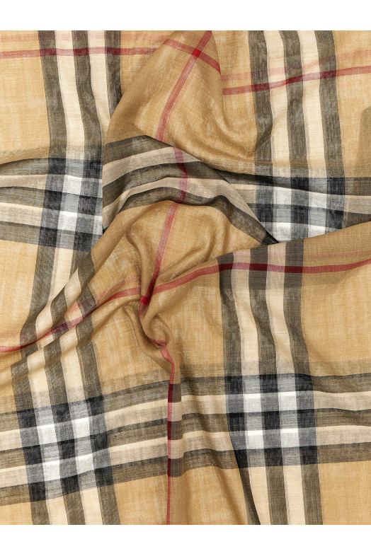 Check scarf Beige