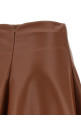 Eco-leather full skirt Brown