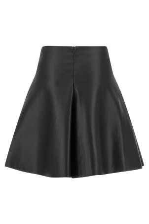 Eco-leather full skirt Black