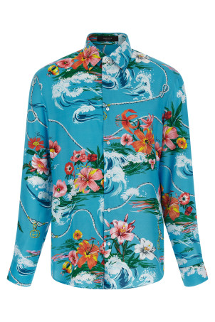 Gucci floral print shirt BLUE