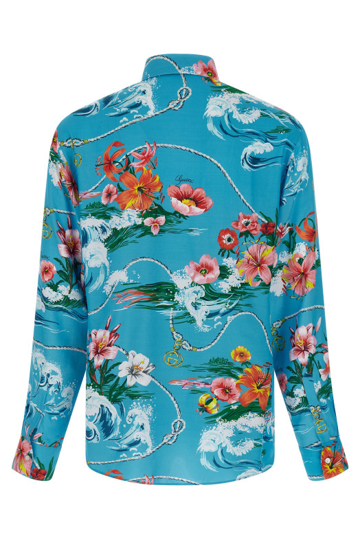 Gucci floral print shirt BLUE