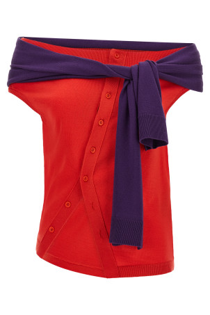 'Off Shoulder' tank top Red