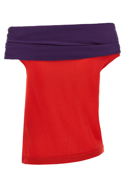'Off Shoulder' tank top Red