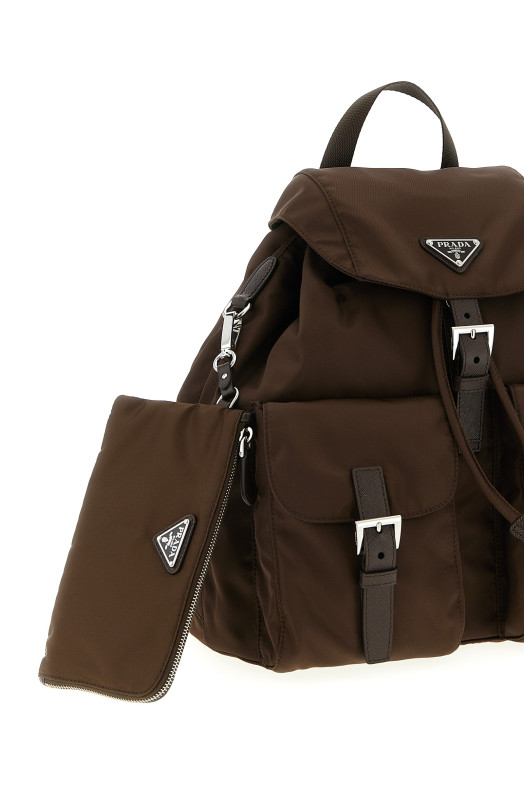 Рюкзак среднего размера Re-Nylon, коричневый PRADA 1BZ811VOTMRV44F0038