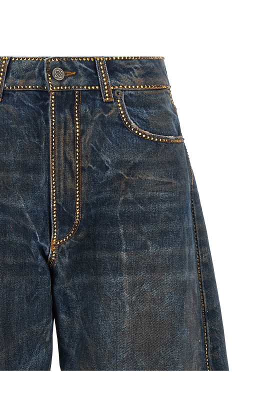 Rhinestone jeans Blue