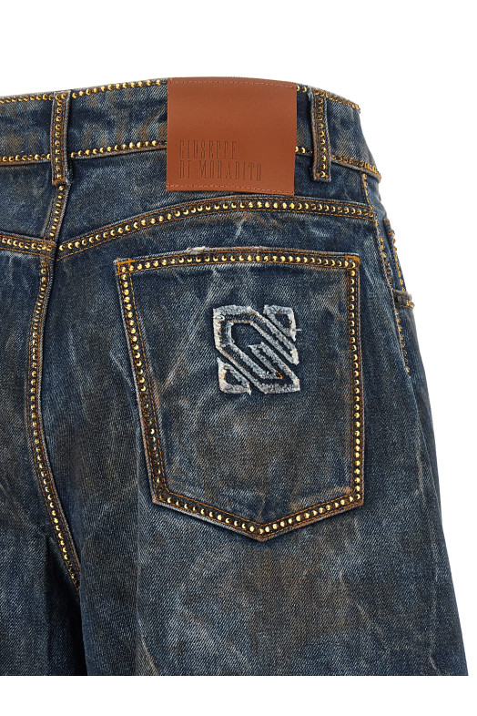 Rhinestone jeans Blue