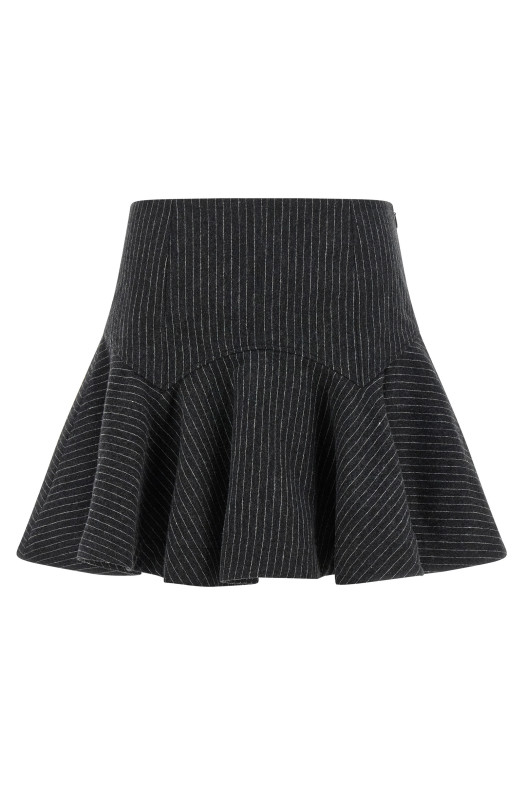 Pinstriped flannel skirt Gray
