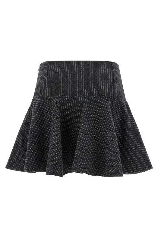 Pinstriped flannel skirt Gray
