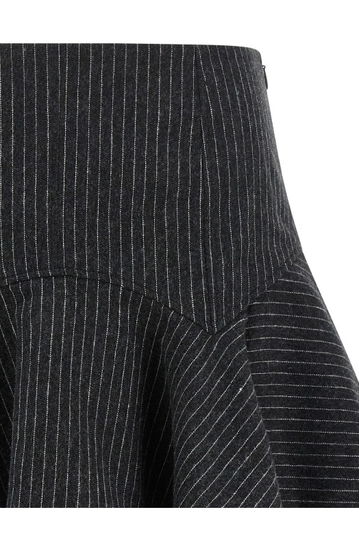 Pinstriped flannel skirt Gray