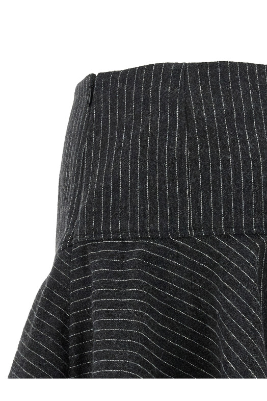 Pinstriped flannel skirt Gray