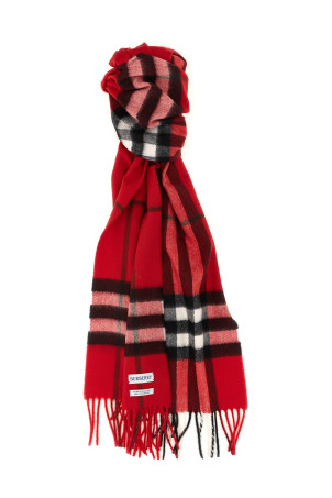 Check cashmere scarf Red