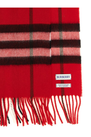 Check cashmere scarf Red