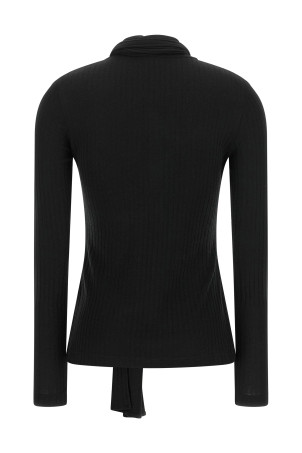Lavallière neck cardigan Black