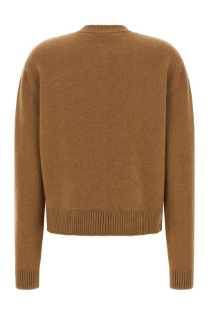 Cashmere mixed crew neck cardigan Brown