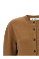 Cashmere mixed crew neck cardigan Brown
