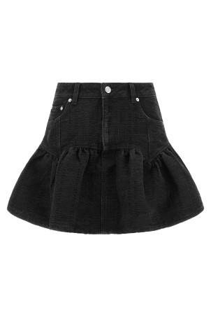 Lurex denim skirt Black