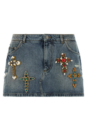 Embroidery skirt Blue