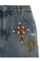 Юбка с вышивкой, синяя DOLCE & GABBANA F4C2TZG8PG5S9001