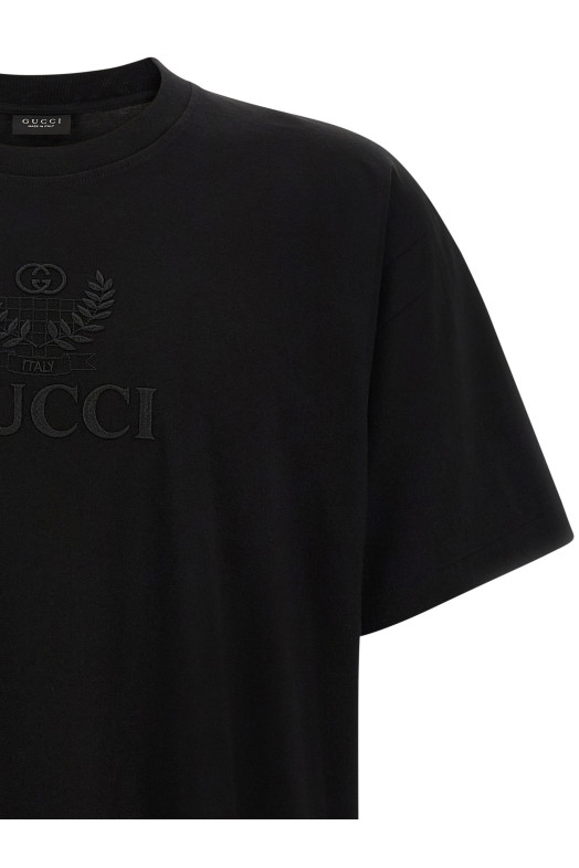 'Gucci Incrocio GG' embroidered T-shirt Black