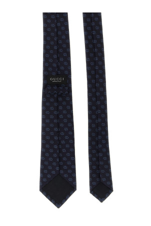 GG — шелковый галстук с жаккардовым узором, синий GUCCI 8740964E0094100