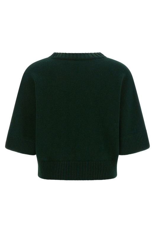 Sequin cropped sweater Green