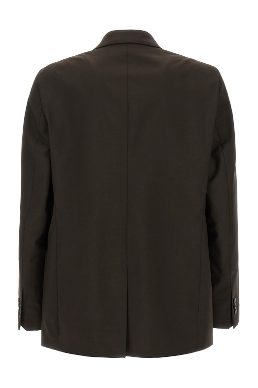 Двубортный блейзер коричневого цвета M326018DARKBROWNDRYWOOL
