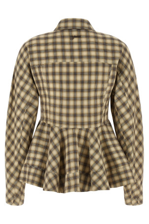 'Check Flannel Peplum' shirt Beige