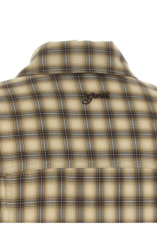 'Check Flannel Peplum' shirt Beige