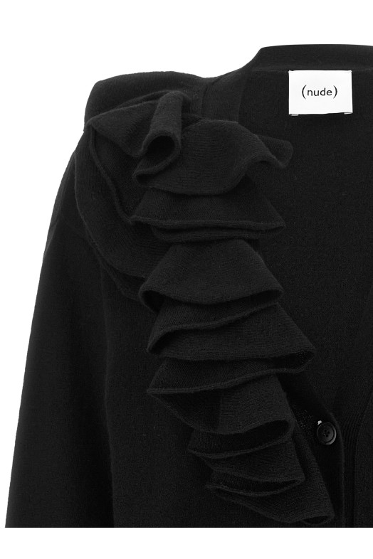 Ruffle cardigan Black