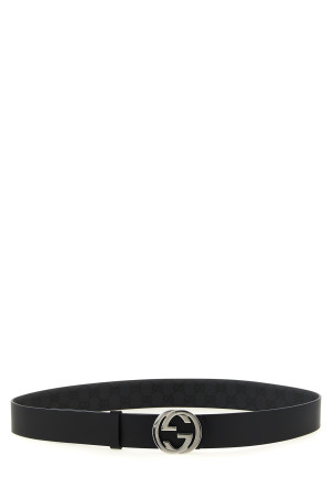 'Incrocio GG' reversible belt Black
