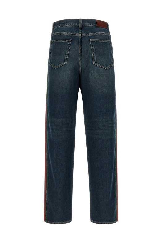 'Nastro Web' baggy jeans Blue