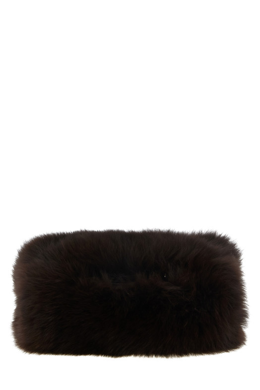 2-in-1 fur sleeve Brown