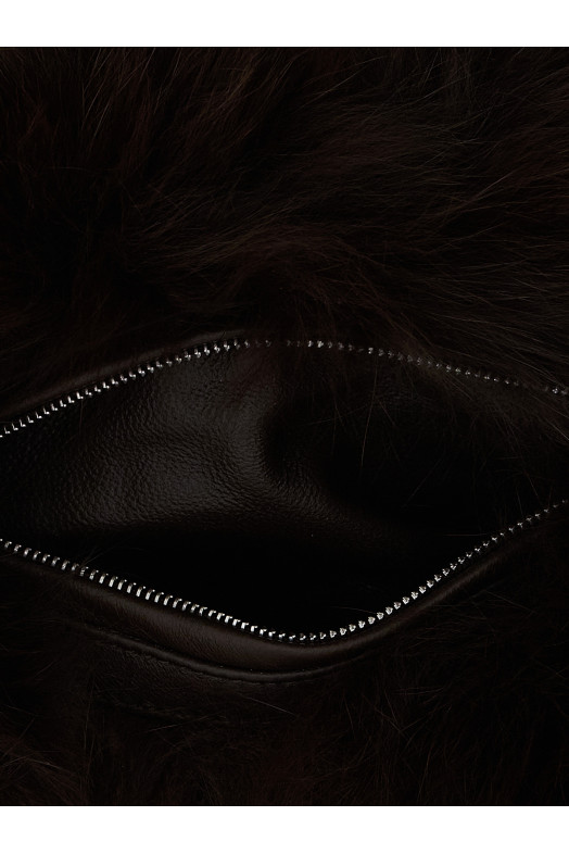 2-in-1 fur sleeve Brown